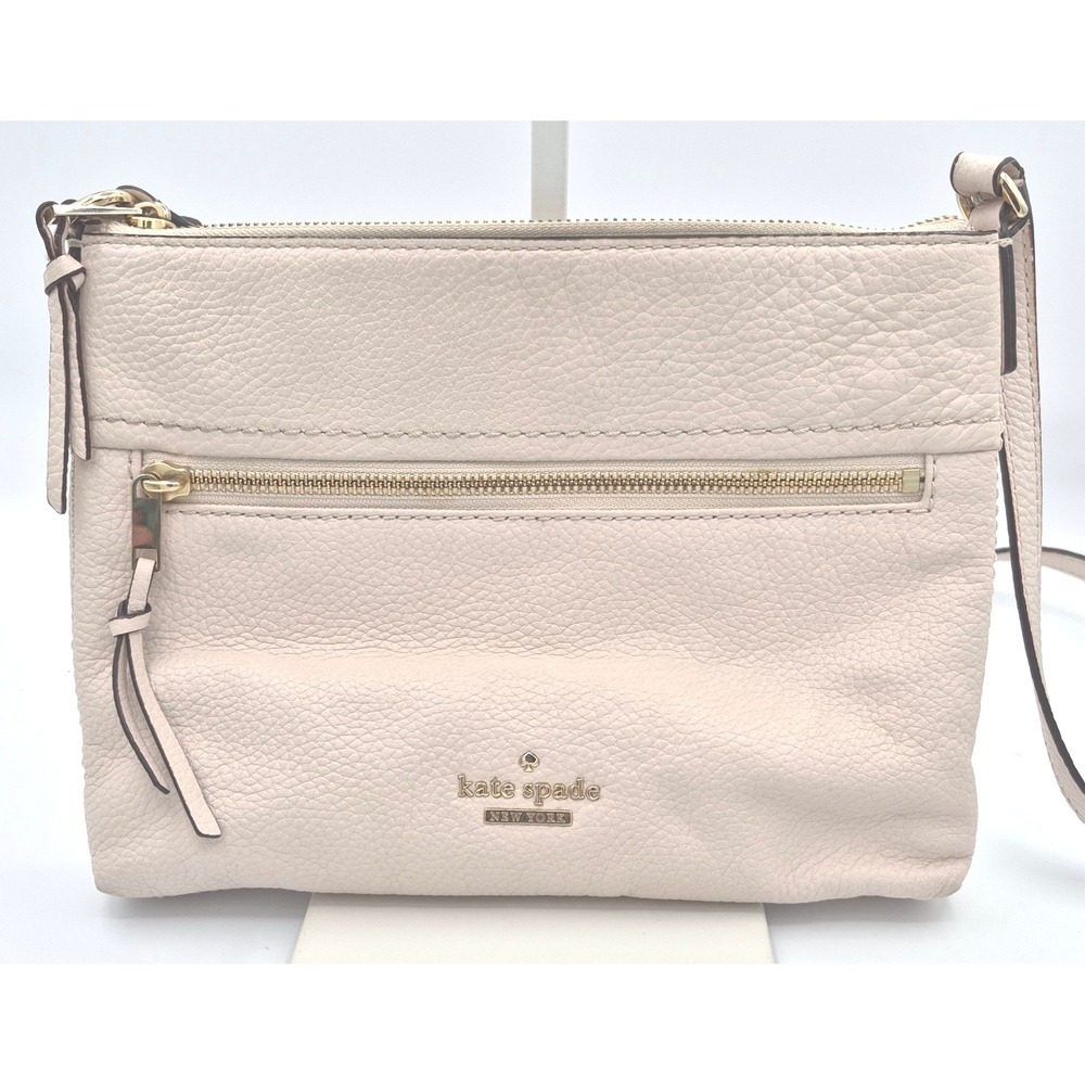 Kate Spade Crossbody Bag off White Small Pebbled Leather Gold Hardware Purse